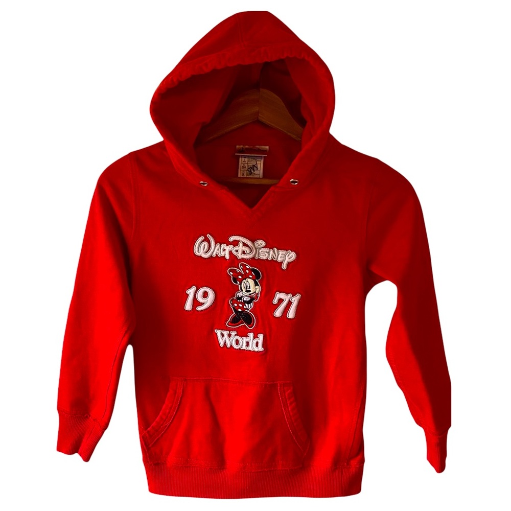Disney Parks Red Minnie Mouse 1971 Hoodie Size Medium